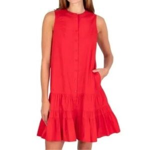 Joie Limited Edition Sleeveless Tiered Mini Dress Cayenne M